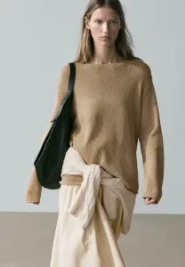 Джемпер с ажурной вышивкой Massimo Dutti, Brown