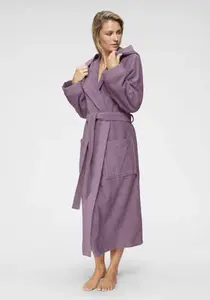 Женский халат andas "Livia" (1 штука), узорчатая кайма, длинный женский халат, 100% хлопок, XS-2XL, лиловый