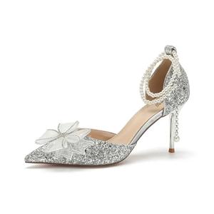 Женские туфли на тонком каблуке и высоком каблуке Dawei's house, Silver