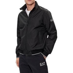 Куртка легкая на молнии с принтом логотипа EMPORIO ARMANI, черная