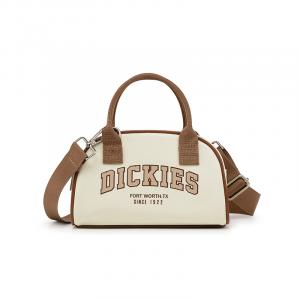 Сумка боулинг Oxford, Сумка бостон, Женская сумка через плечо, Чёрно-белая/Абрикосово-коричневая/Абрикосово-зелёная Dickies, Классическая чёрно-белая