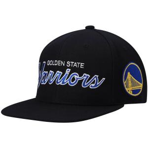 Мужская черная кепка Mitchell & Ness Golden State Warriors Hardwood Classics Script 2.0 Snapback