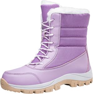 Водонепроницаемые женские ботинки, легкие, для холодной погоды, средней высоты, на застежке, западного типа, с утеплителем, зимние женские ботинки Generic, #B09-Purple