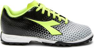 Футбольные бутсы Diadora Cattura для детей на искусственный газон, размеры для маленьких и больших детей, белый/черный/желтый