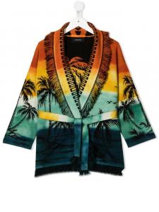 Alanui Kids кардиган с бахромой и принтом, мультиколор