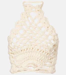 Кроп-топ с воротником-хомут на спицах Magda Butrym, Cream