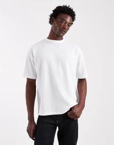 Плотная свободная футболка ASOS DESIGN в фактурную полоску