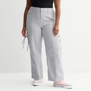 Юношеские брюки-карго свободного кроя с бантом и широкими штанинами плюс сайз So, цвет mauvelay