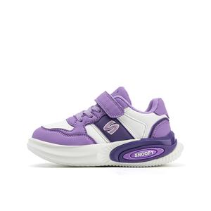 Скользоустойчивые амортизирующие детские повседневные кроссовки SNOOPY бежево-фиолетовые