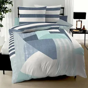 Постельное белье Mako satin Rising Sun Marine 155x220 см + 80x80 см Kaeppel