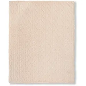 Плед Jacquard teddy Мягкий, уютный плед для дома, плюшевый, жаккардовый, в 2 размерах Descanso, экрю