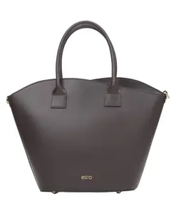 Темно-Коричневая сумка-шоппер премиум-класса из итальянской кожи. Estro, коричневый