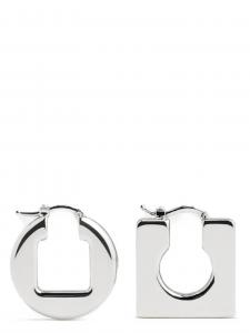 Серьги «Круг-Квадрат» JACQUEMUS, серебряный