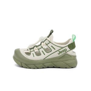 Детские сандалии из дышащей ткани, устойчивые к истиранию Jeep, белый/зеленый