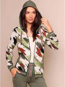 Куртка из модала и вискозы с принтом шампанского и хаки creation L