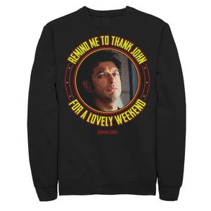 Мужской флисовый пуловер с рисунком «Парк Юрского периода» «Напомни мне поблагодарить Джона за выходные» Licensed Character