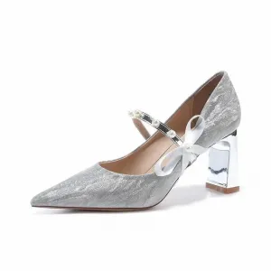 Туфли на высоком каблуке Dawei's House в подарочной коробке с серебряным бантом, цвет Silver Bowknot Box[Gift Included]