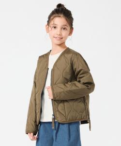 Пуховая куртка TAION Military Zip V-Neck (унисекс) (размеры 120-150 см) Unfilo, цвет Dark Olive [054]