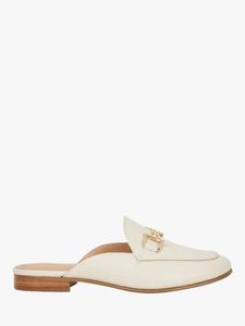 Кожаные мокасины без спинки с блестящей отделкой в виде трензеля Dune, экрю