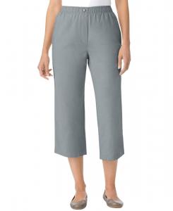 Женские джинсы-капри Within 7-Day из хлопка с эластичным поясом и застежкой на резинке Woman Within, Gunmetal