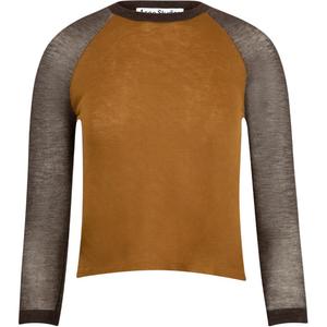 Двухцветный вязаный топ Acne Studios, коричневый