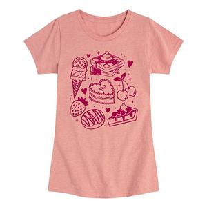 Футболка с принтом Girls 7-16 sweets doodles Licensed Character, Desert Pink