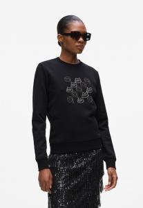 Толстовка KARL LAGERFELD IKON RHINESTONE, Black