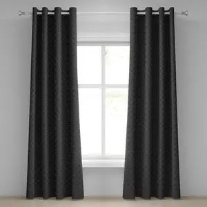 Темно-серая штора на люверсах ABAKUHAUS, барочные венецианские цветочные мотивы, элементы средневекового изысканного мозаичного готического дизайна, декоративные двухпанельные шторы, 280 см x 225 см, черно-серый цвет