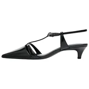 ZARA Туфли на высоком каблуке 5 см, женские, черные