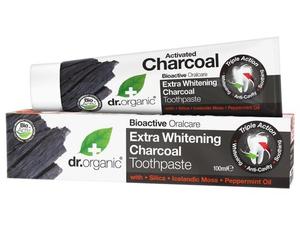 Отбеливающая зубная паста с органическим активным углем, 100 мл Dr.Organic Charcoal