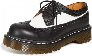 Dr. Martens Unisex 3989 Bex Leather Shoe, Black/White