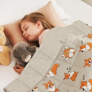 Утяжеленное одеяло 100х150 см, 3 кг, CuteKing Ultra-Cooling, поглощает тепло, сохраняет прохладу, с премиальными стеклянными гранулами, бежевое + светло-серое