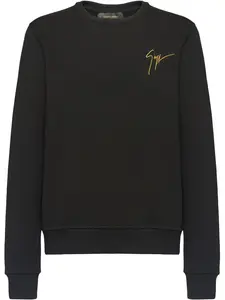 Толстовка с круглым вырезом и вышитым логотипом Giuseppe Zanotti, черный