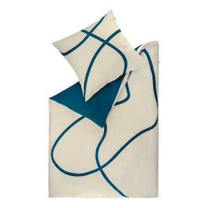 Сатиновое постельное белье Musterring Artsy, сатин - петролеум - 155 х 200 см + подушка 80 х 80 см