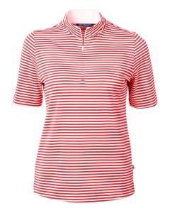 Женский топ Cutter & Buck Virtue Eco Pique Stripe из переработанного материала, красный