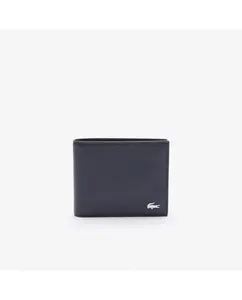 Мужской кожаный кошелек fg на шесть карт Lacoste, синий