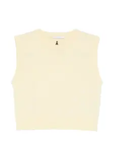 Жилет без рукавов с круглым вырезом Patrizia Pepe, бежевый