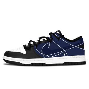 Nike Dunk Black White, Ink Blue Simple Line Износостойкие низкие скейтбордные кроссовки унисекс темно-синего цвета