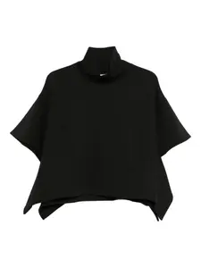 Топ с высоким воротником и вставками Psophia, черный