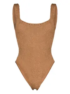 Купальник с квадратным вырезом Hunza G, коричневый