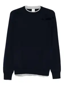 Шерстяной свитер с рукавами реглан Eleventy, синий