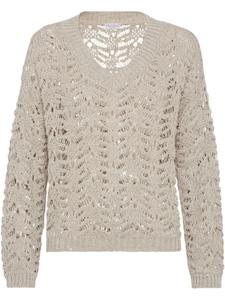 Brunello Cucinelli свитер Foliage Lace, нейтральный