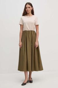 Хлопковое платье Sandro Ferrone, бежевый