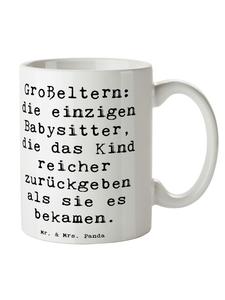 Кружка для бабушек и дедушек/нянь с надписью на белом фоне Mr. & Mrs. Panda