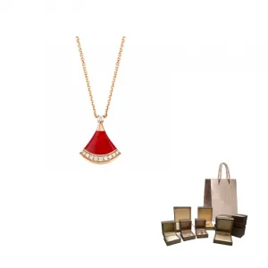 BVLGARI Divas'Dream 18K Rose Gold ожерелье женское красное