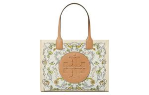 TORY BURCH Элла ткань искусственная кожа сумка тоут шоппер дамская маленькая белая с принтом