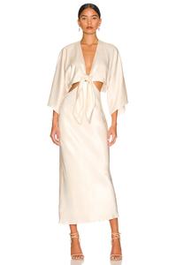 Платье миди Shona Joy La Lune Tie Front Bias, кремовый