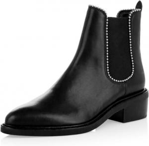 Женские ботильоны FSJ Chelsea с закрытым носком, массивным низким каблуком и водонепроницаемой подошвой, размеры 4-15 США, Black Chains