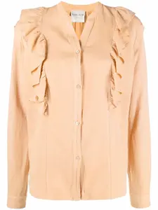 Блузка с V-образным вырезом и оборками Forte Forte, оранжевый