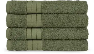 Полотенца доброе утро "Uni Good Morning", (4 шт.), с красивой каймой 50х100 см (4 шт.), зеленый